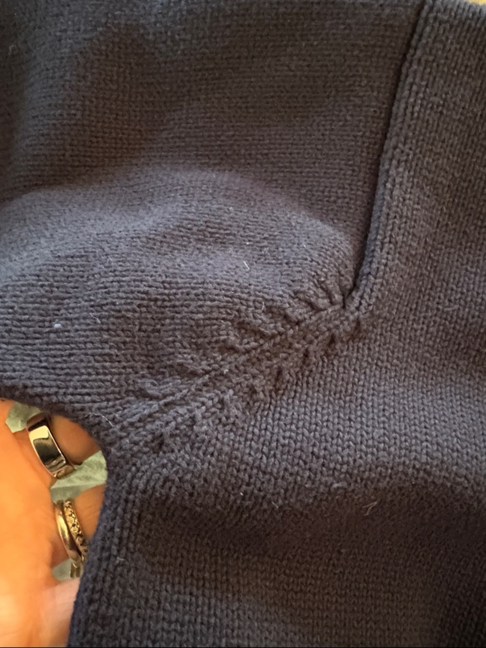 Ralph Lauren sweater Navy Half-Zip Crest Pullover Medium Petite EUC - cotton - Picture 6 of 11